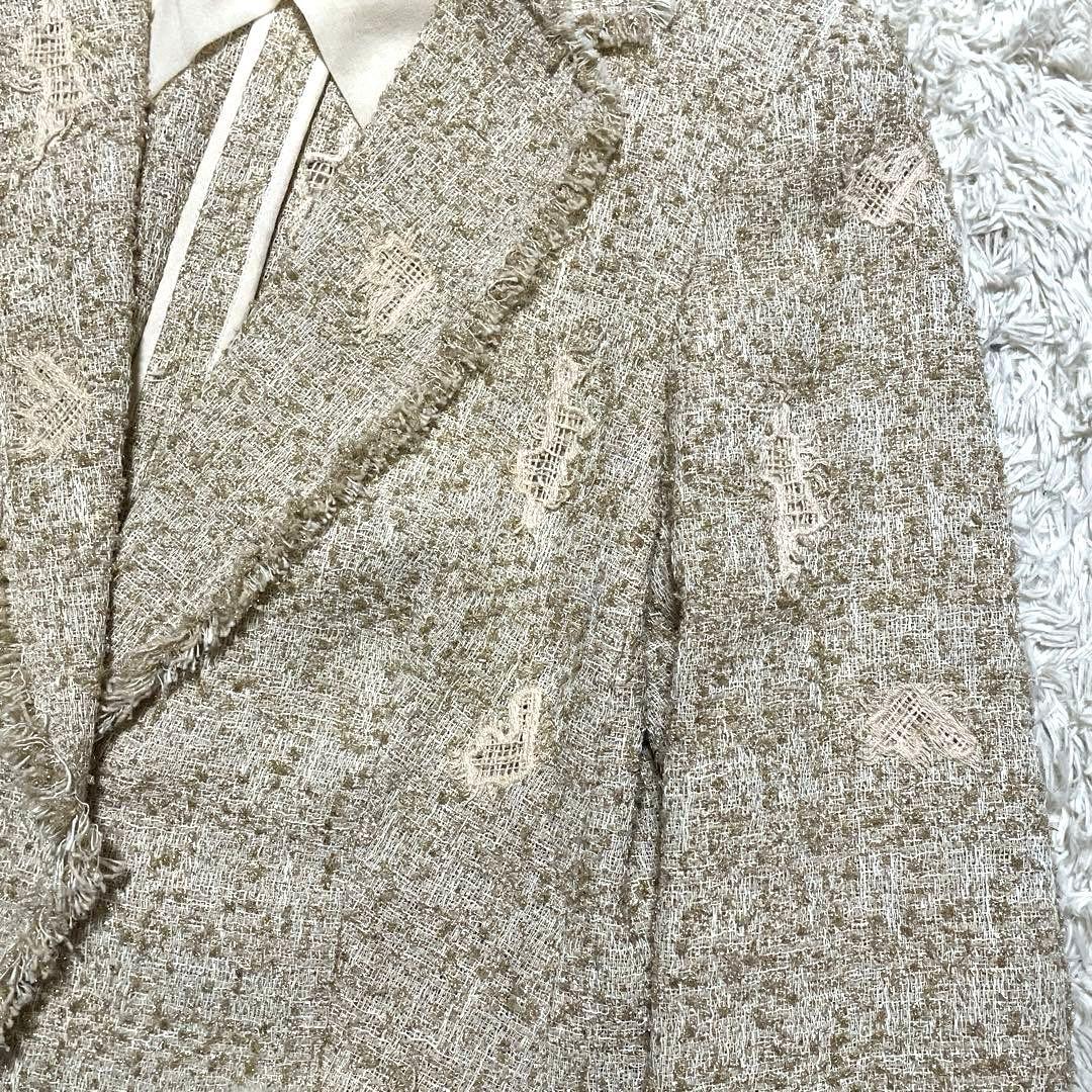 美品 ESCADA エスカーダ ジャケット ツイード ゴールド 40