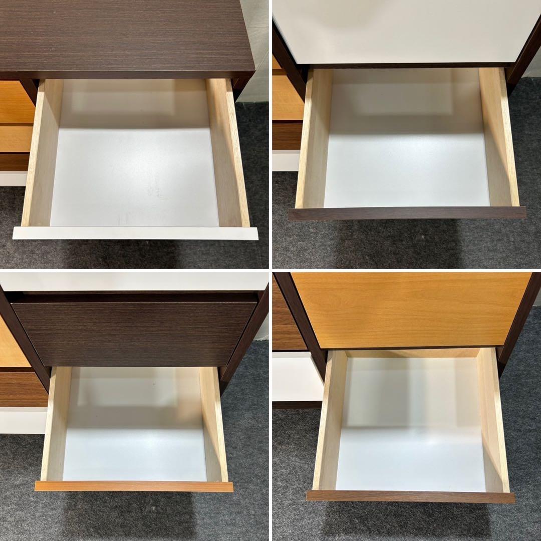 中村敬木工 ローチェスト 幅約120cm コンビ 収納 タンス d3448