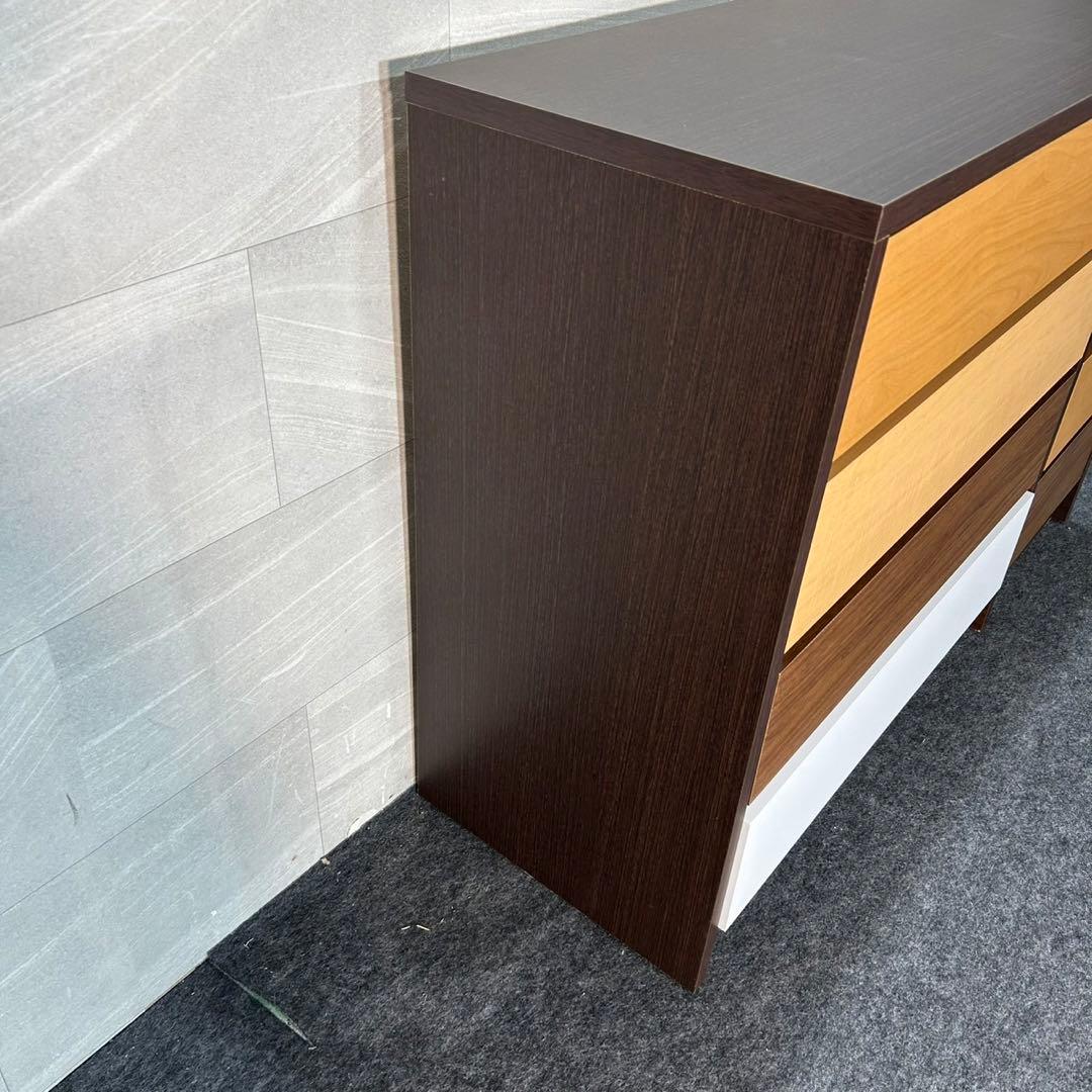 中村敬木工 ローチェスト 幅約120cm コンビ 収納 タンス d3448