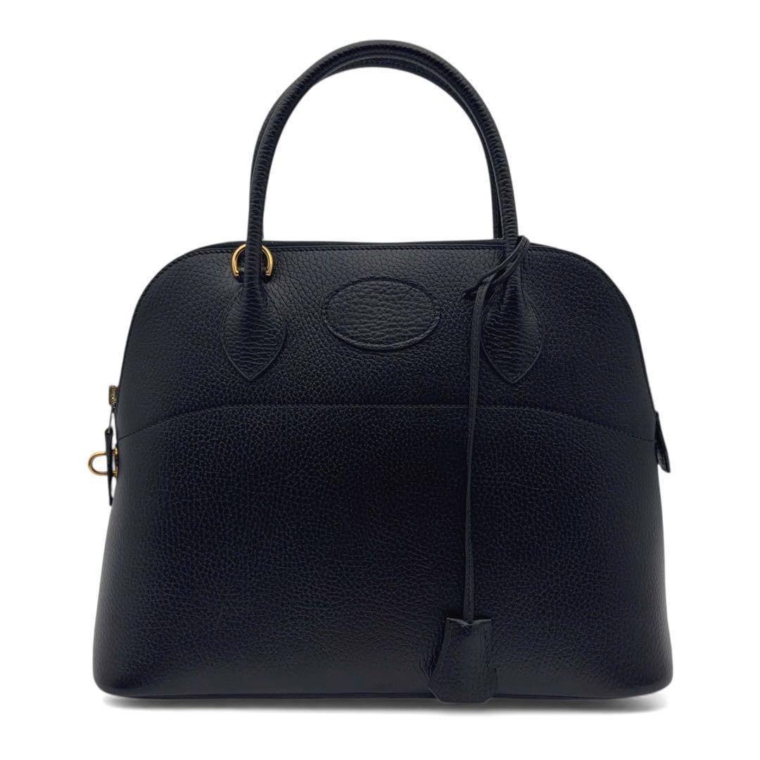 【美品】ストラップ付 エルメス ボリード31 アルデンヌ ブラック ハンドバッグ