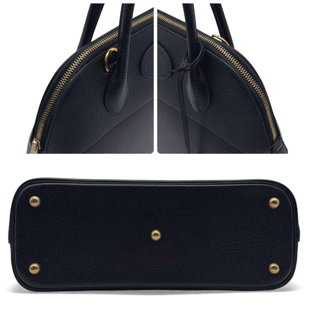 【美品】ストラップ付 エルメス ボリード31 アルデンヌ ブラック ハンドバッグ