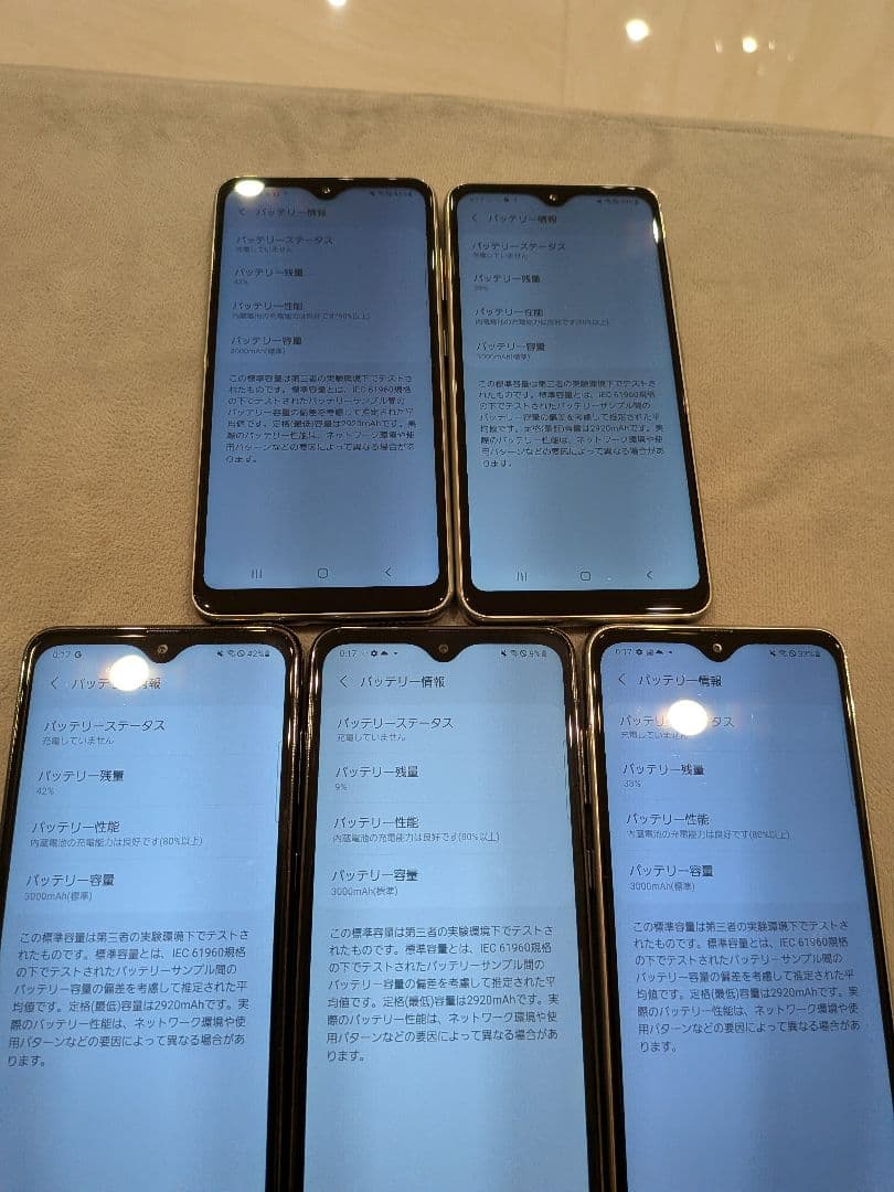 Samsung Galaxy A20 5台セット　ブラック　ホワイト