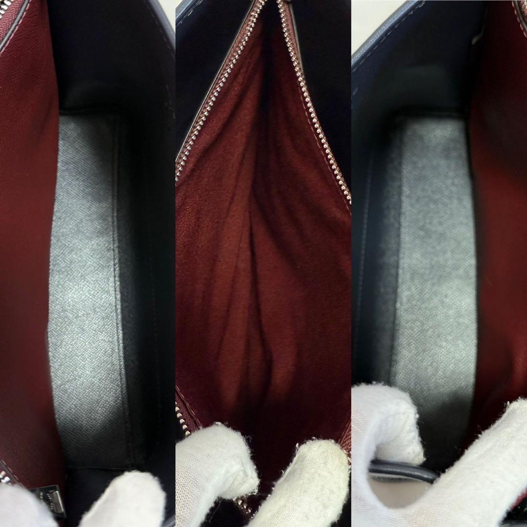 【新品同様】コーチ C8416 2way ショルダーバッグ ストライプ レザー