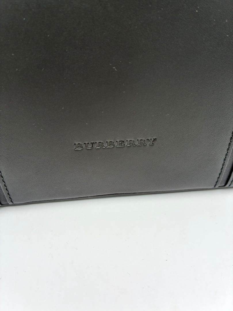 バーバリー オールレザー ノバチェック ハンドバッグ