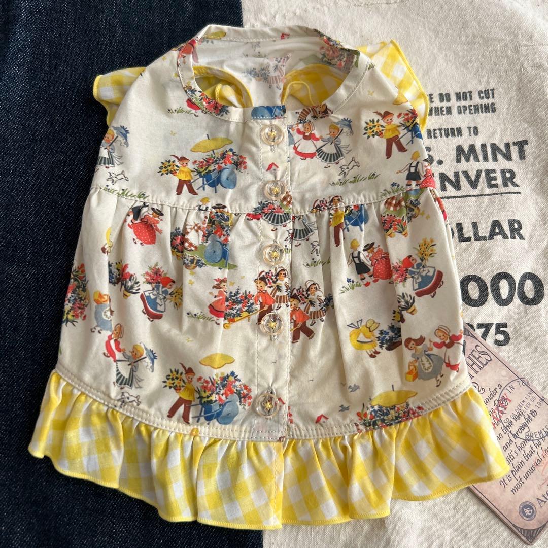 アトリエgg★エプロンドレス19ハーフ☆ピニーフラワーイエロー