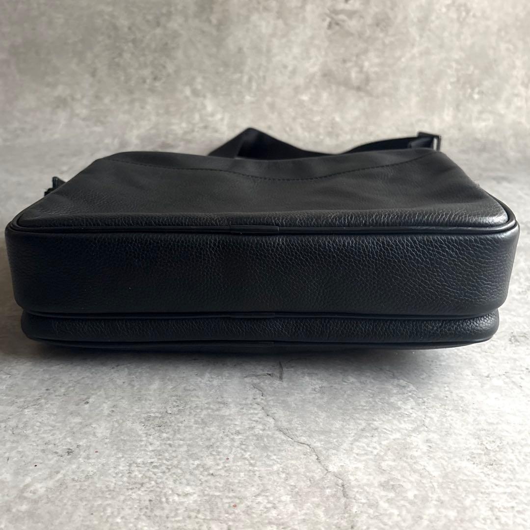 【のりぴ様】dunhill メタルタグ ショルダーバッグ グレインレザー