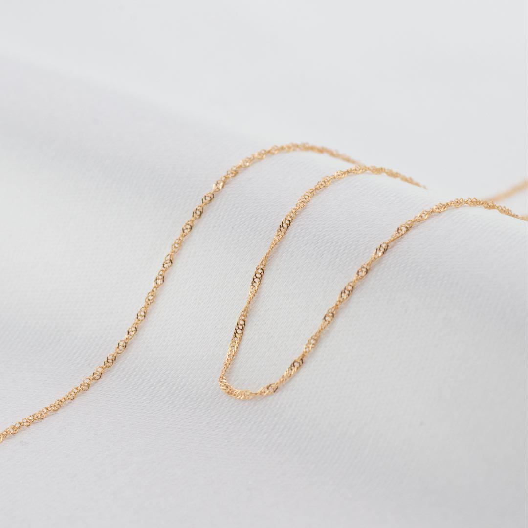 新品❗️K18YG イエローゴールド 0.12スクリュー アジャスター付 45cm