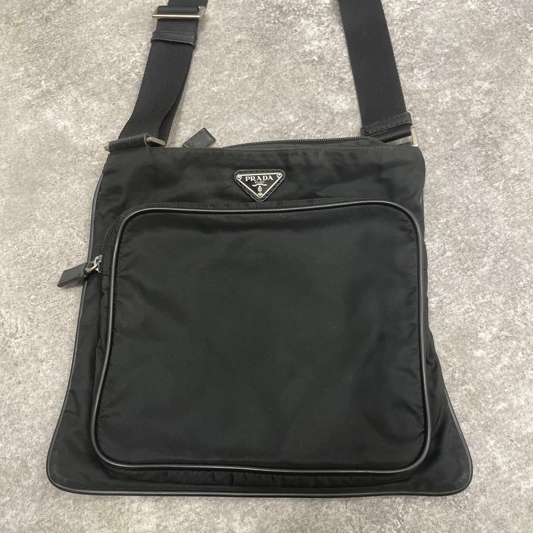 ■ PRADA プラダ ショルダーバッグ ナイロン レザー ブラック