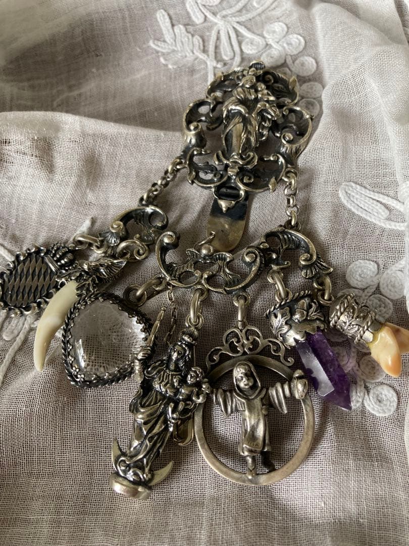 ＊専用ページ＊アンティーク シャトレーン シルバー製 アメジスト水晶 聖母マリア