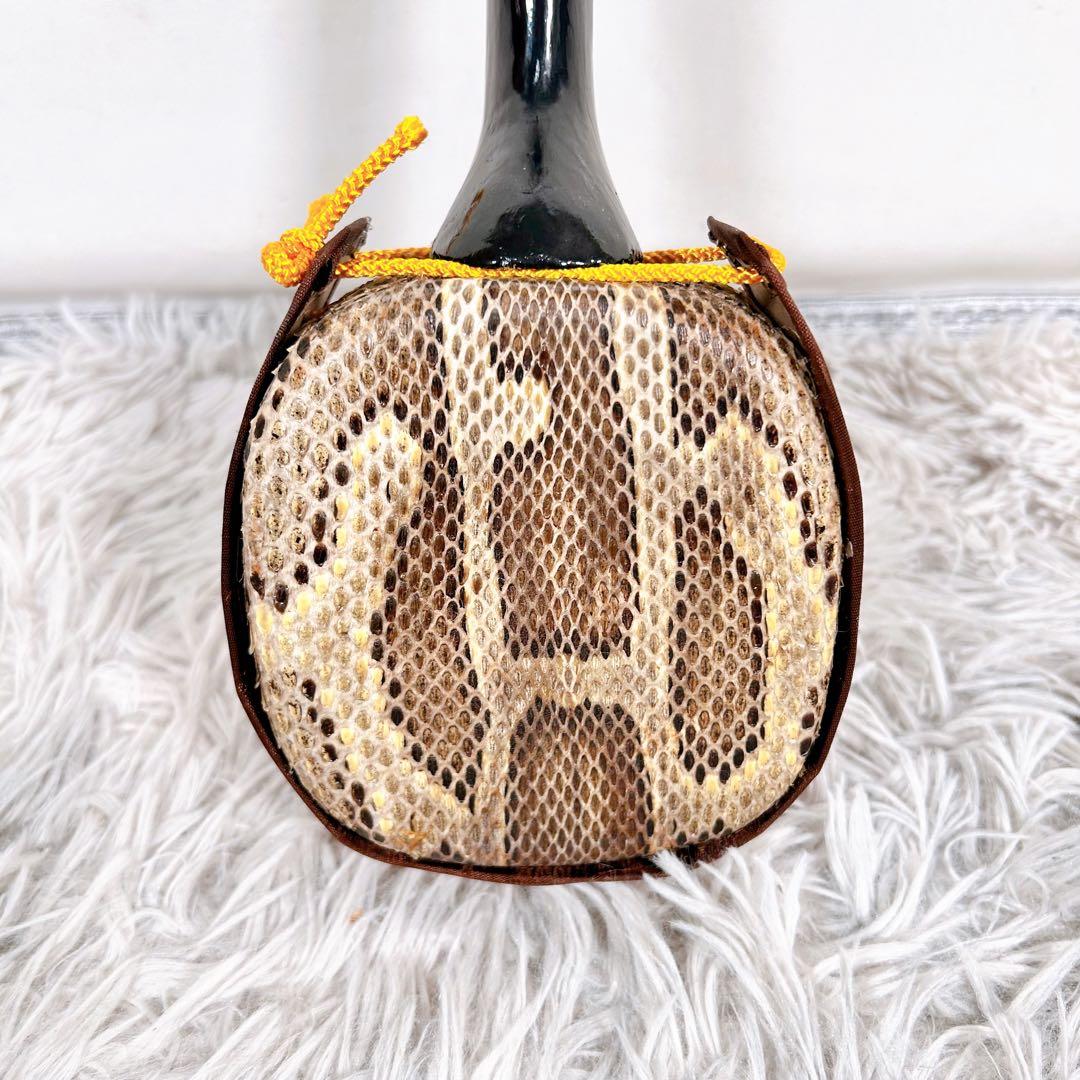 【レア】ミニ沖縄三線 三味線　本皮　一枚張り　皮破れなし