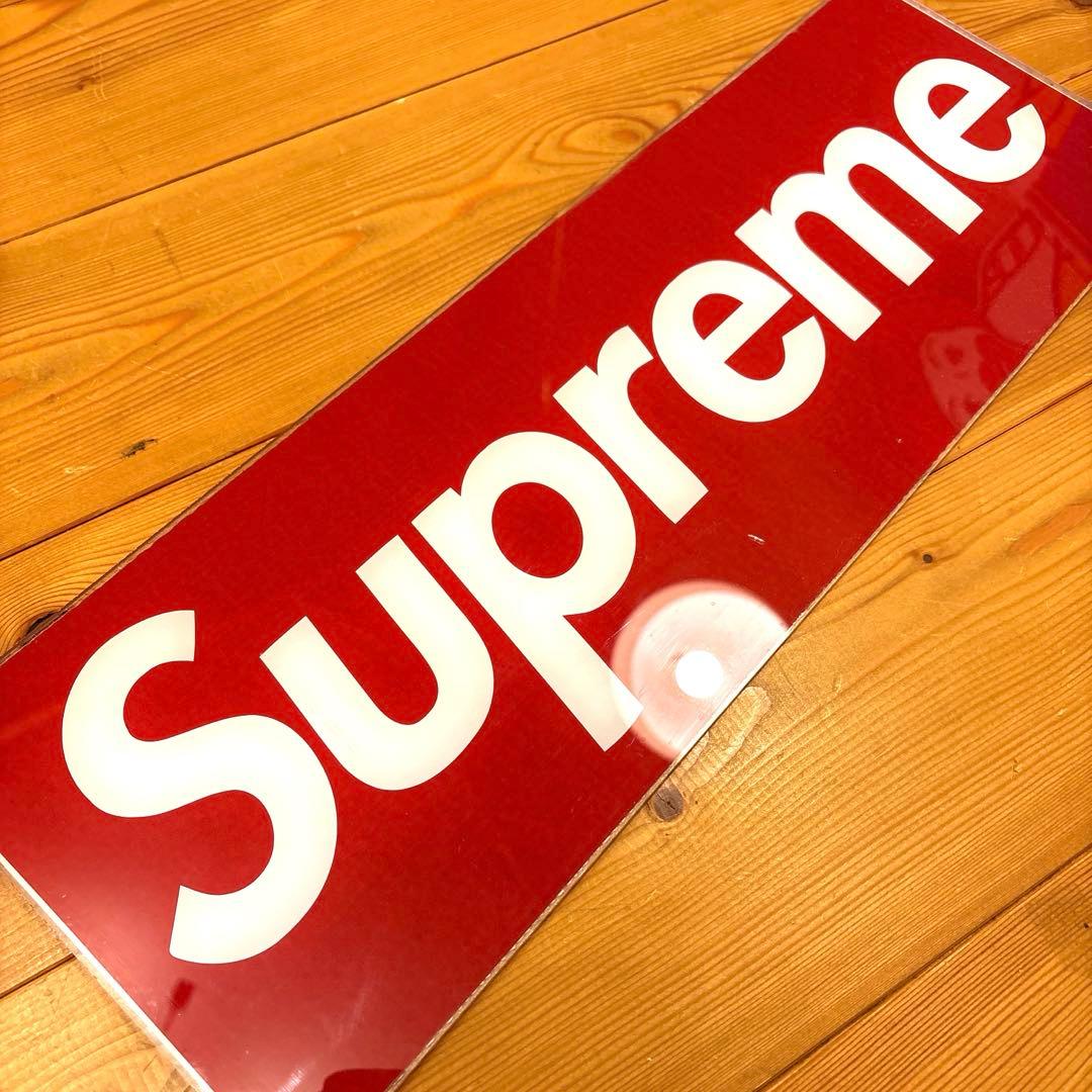 イギリス　シュプリーム　ボックスロゴ　ガラス　看板　店舗用