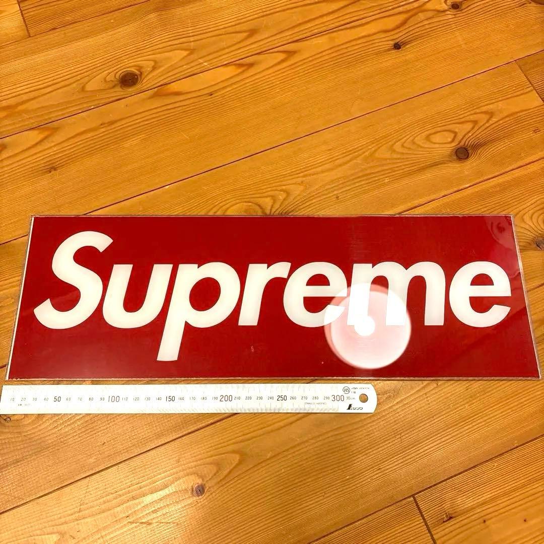 イギリス　シュプリーム　ボックスロゴ　ガラス　看板　店舗用