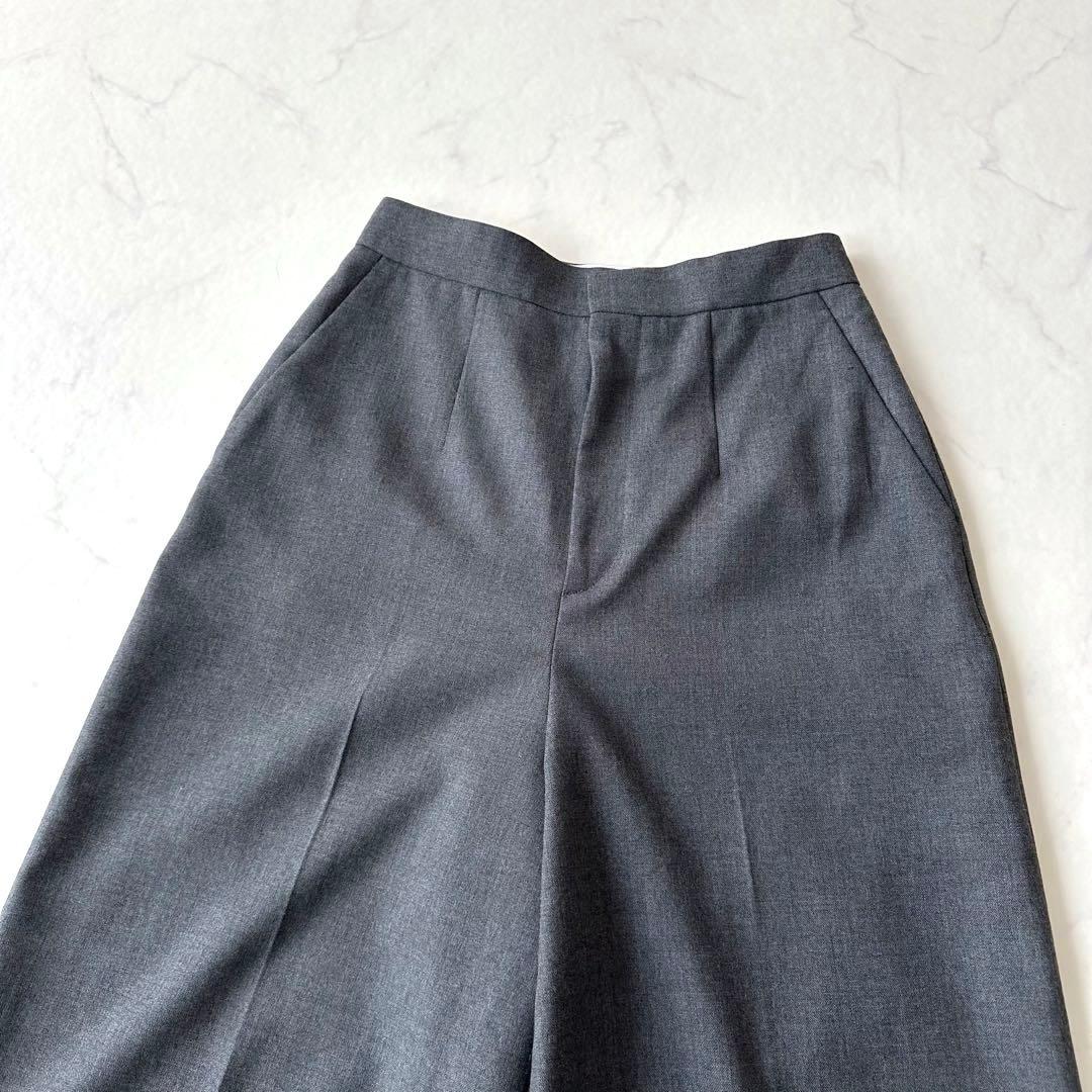 美品ENFOLD エンフォルド ロールアップクロップドパンツ ウール グレー38