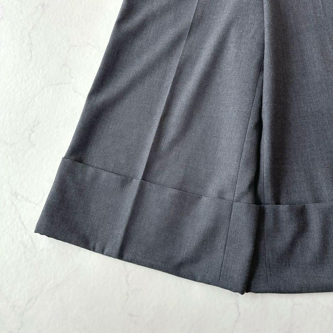 美品ENFOLD エンフォルド ロールアップクロップドパンツ ウール グレー38