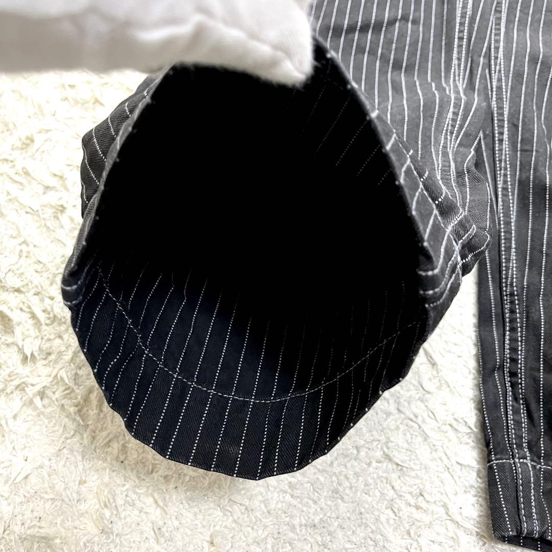 ✨極美品/36インチ✨ショット ヒッコリー デニムパンツ ストライプ ブラック