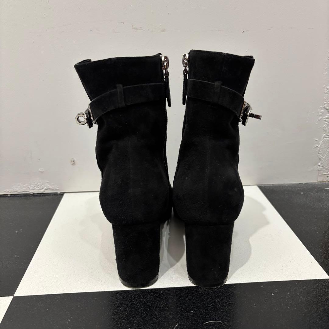 エルメス　サンジェルマン シルバー金具 ケリーバックル スエード　ショートブーツ