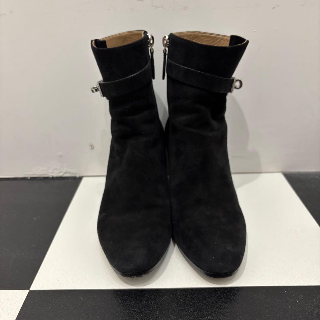 エルメス　サンジェルマン シルバー金具 ケリーバックル スエード　ショートブーツ