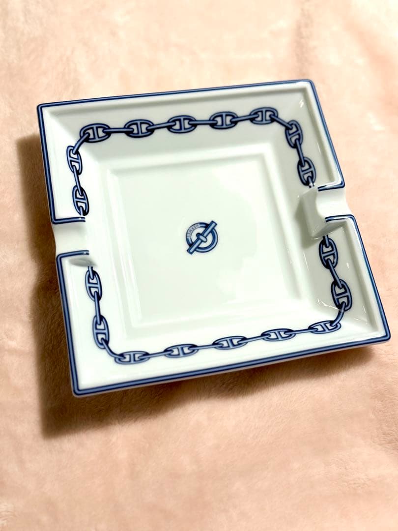 HERMES エルメス 灰皿 アッシュトレイ　シェーヌダンクルチェーンスクエア