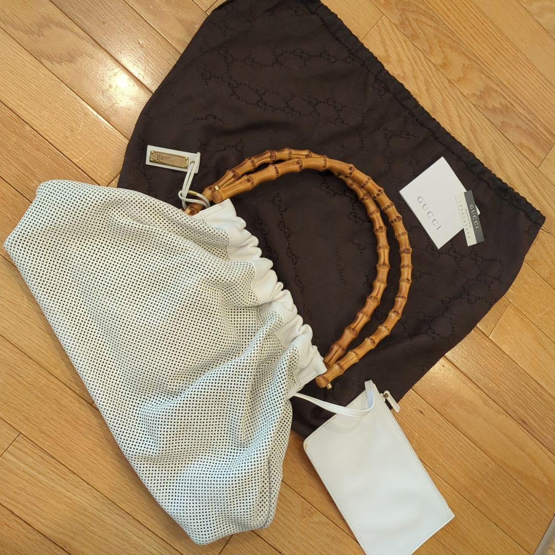 限定値下げ★GUCCI メッシュバッグ バンブーハンドル