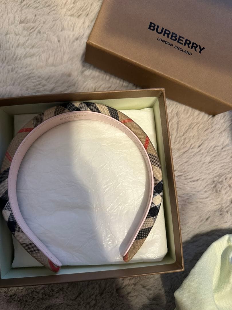 BURBERRY チェックナイロンヘッドバンド