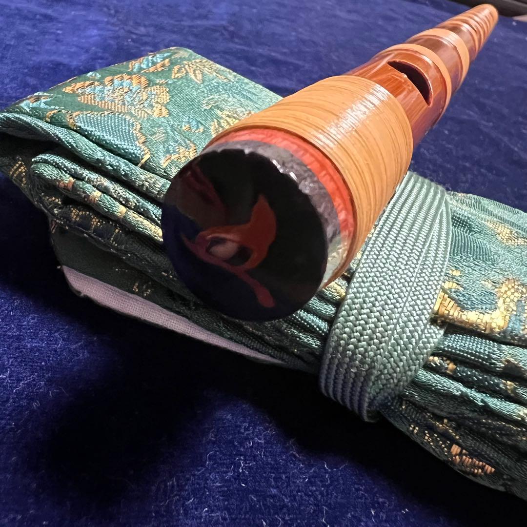 篠笛丸山 小倉作 ５本調子 古典調 本漆塗 総巻