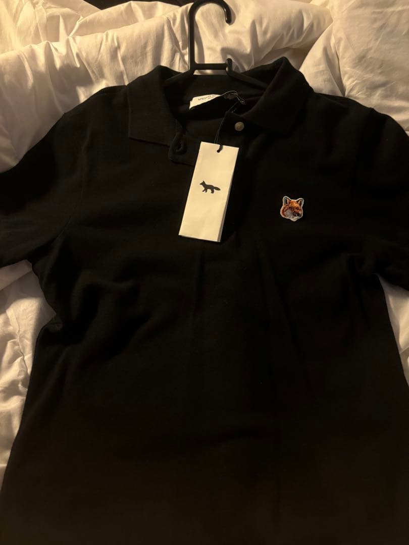MAISON KITSUNÉ ブラック ポロシャツ S