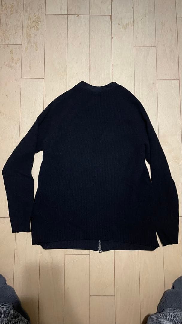 armani exchange スウェード切り替えダブルジップニット　フード欠損