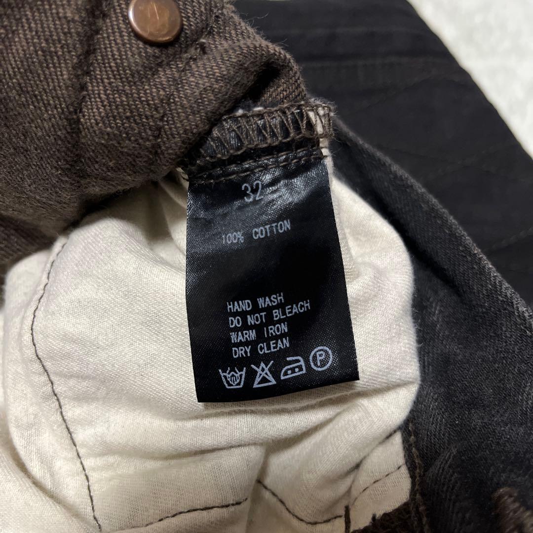 トロフィークロージングブラックダブルニーデニムＷ32