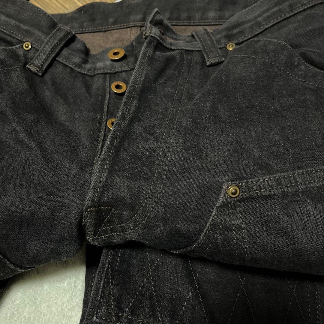 トロフィークロージングブラックダブルニーデニムＷ32