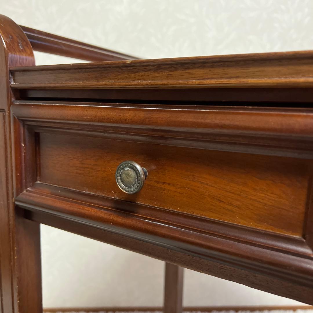 木製 アンティーク調 ワゴン キッチンワゴン　サイドワゴン キャスター レトロ