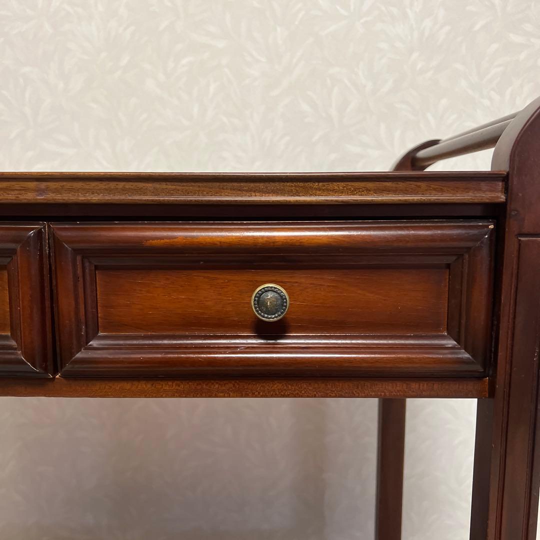 木製 アンティーク調 ワゴン キッチンワゴン　サイドワゴン キャスター レトロ