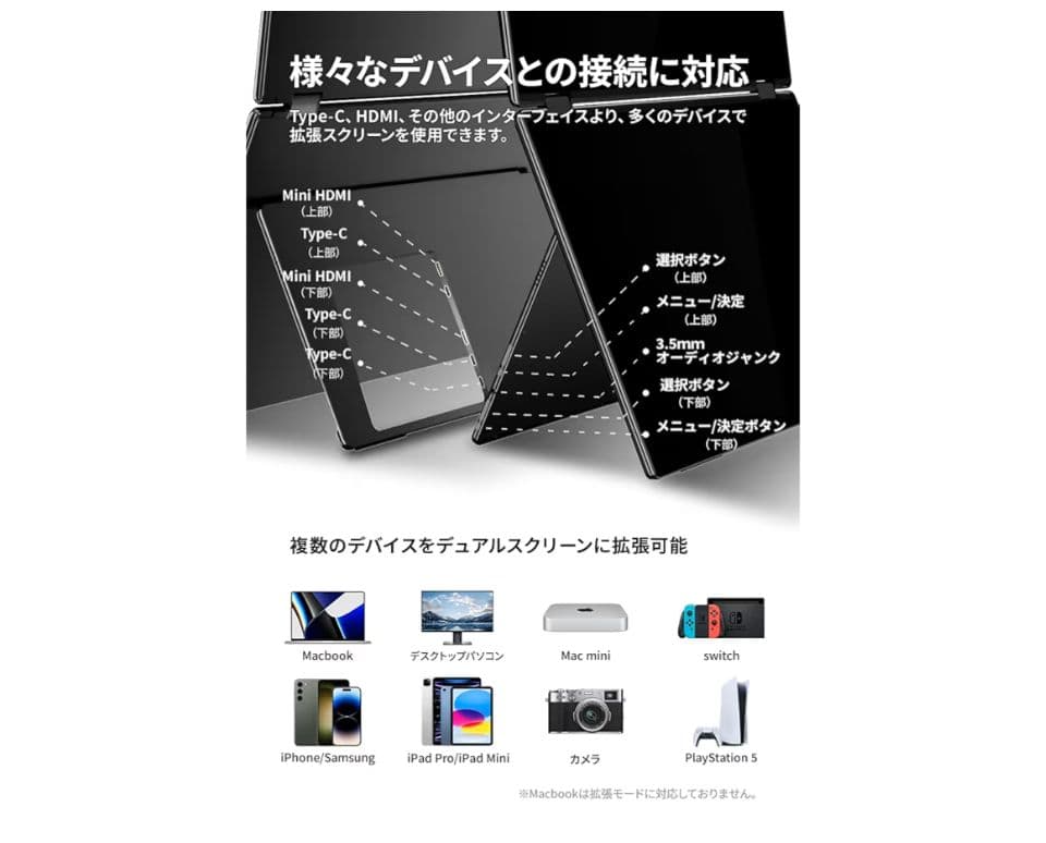 16インチ タッチパネル ダブルモニター　タッチペン付EWEI製
