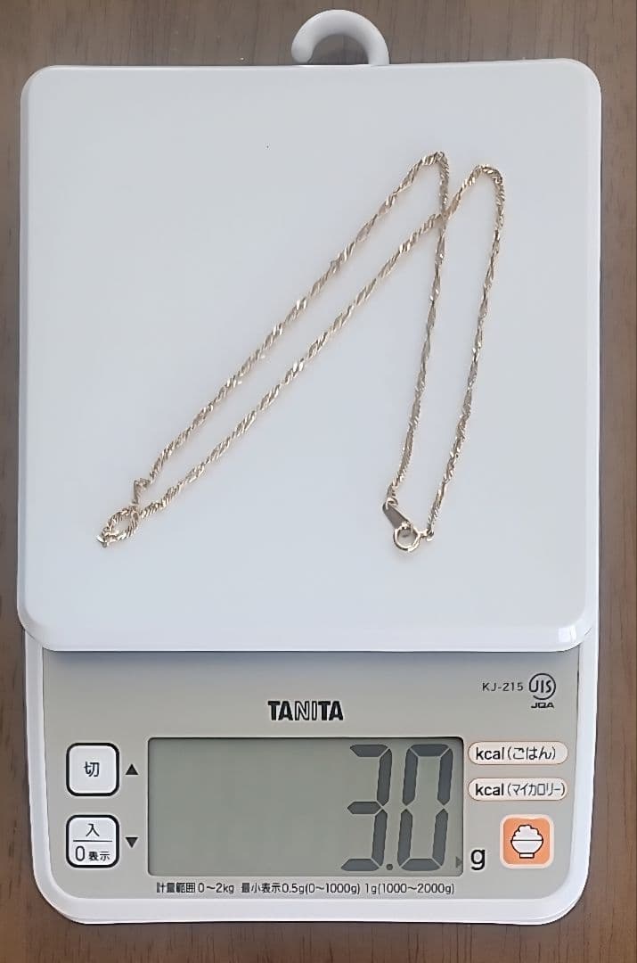 18K　スクリューチェーン　ネックレス　３g