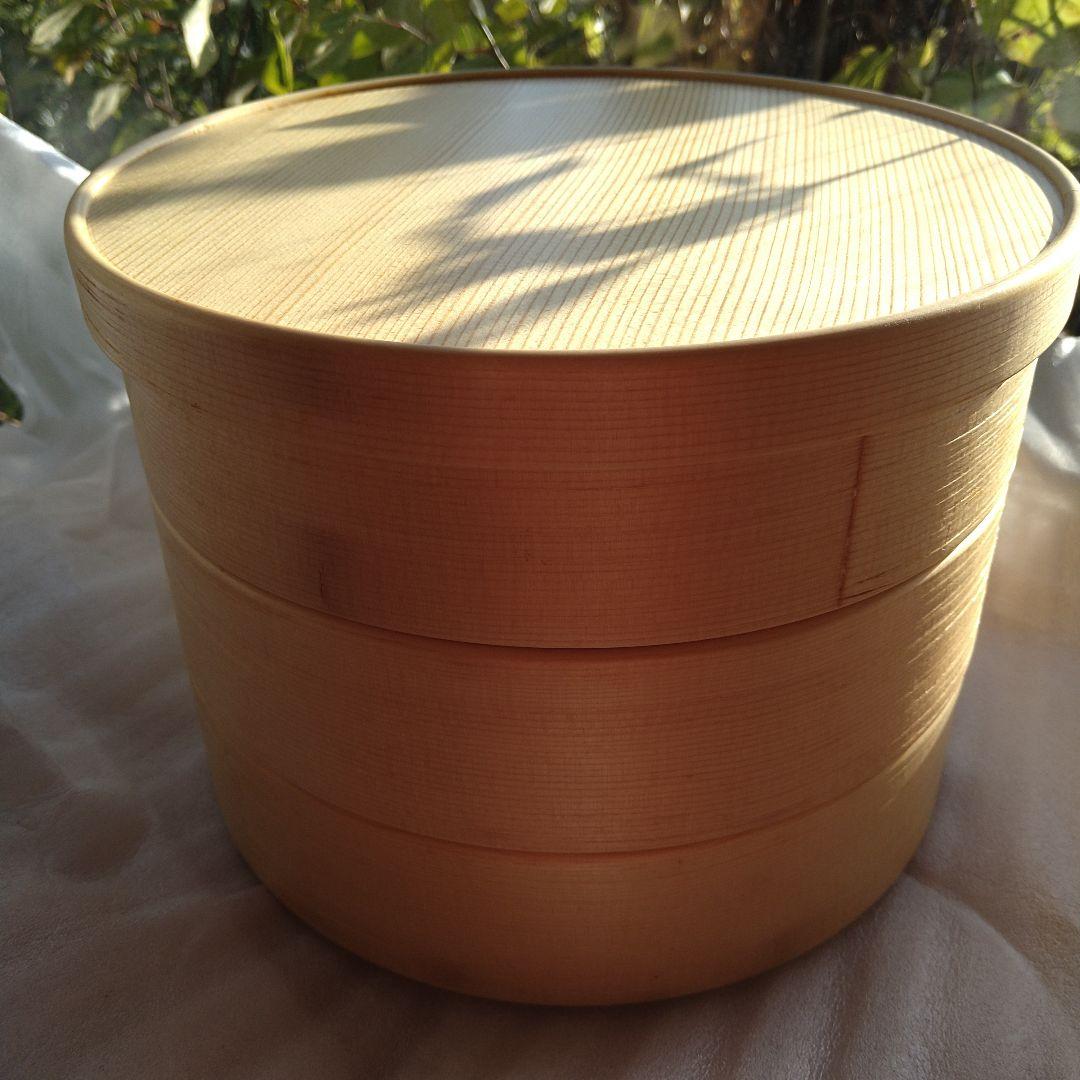 【未使用】オケクラフト　白木お弁当箱 重箱 3段重ね スプーン付き