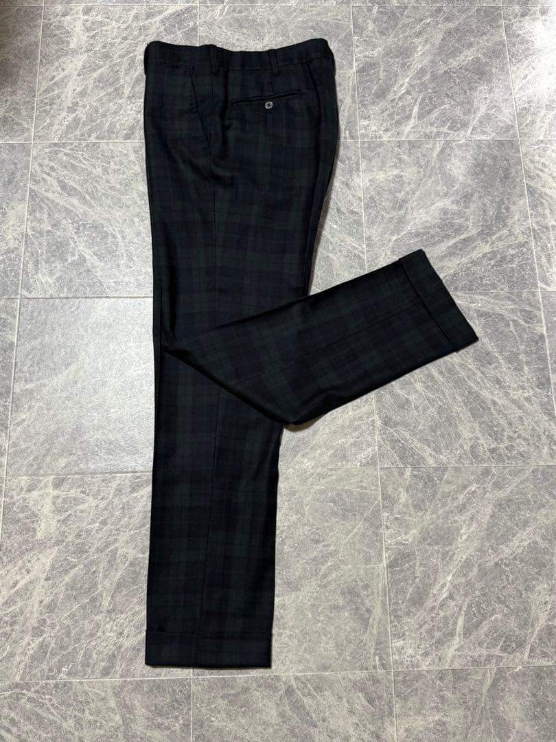 AMBROSI アンブロージ ウール スラックス パンツ チェック 総柄 XL