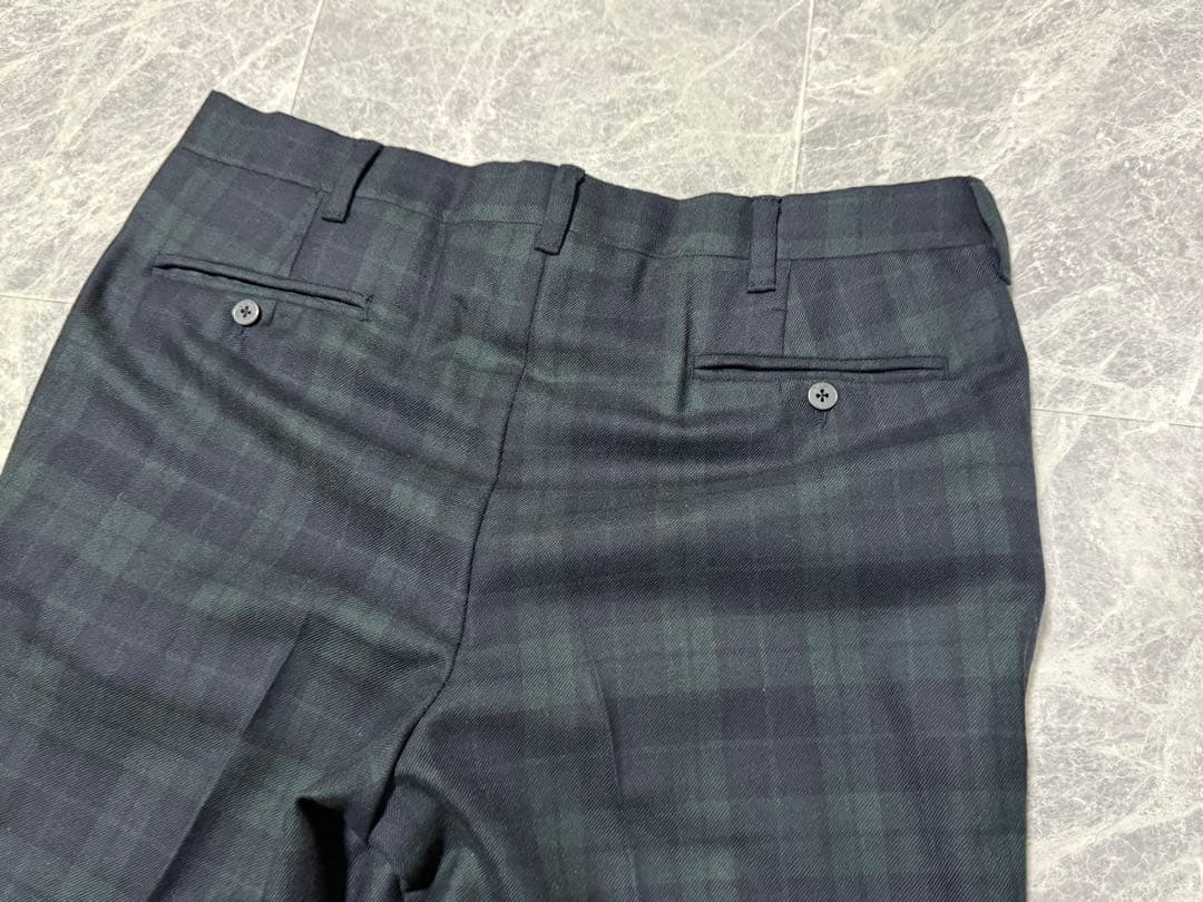 AMBROSI アンブロージ ウール スラックス パンツ チェック 総柄 XL