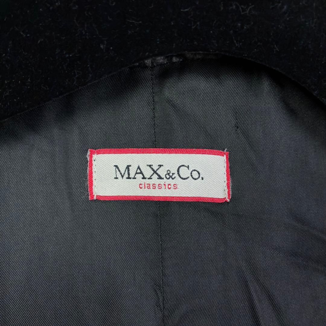 美品　マックスマーラ　ビッグカラー　ツイード　ウールコート　フレアスリーブ　L