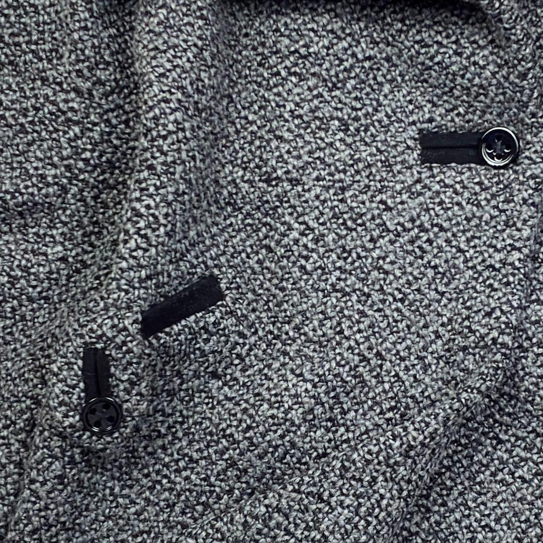 美品　マックスマーラ　ビッグカラー　ツイード　ウールコート　フレアスリーブ　L