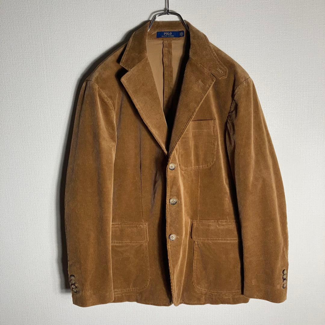 RALPH LAUREN テーラードジャケット 太畝コーデュロイ 刺繍ロゴ M.