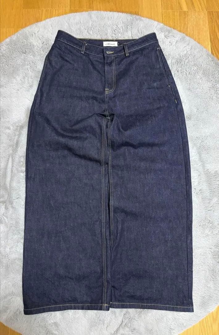 即完売品　menes リジットバギーデニム　インディゴ