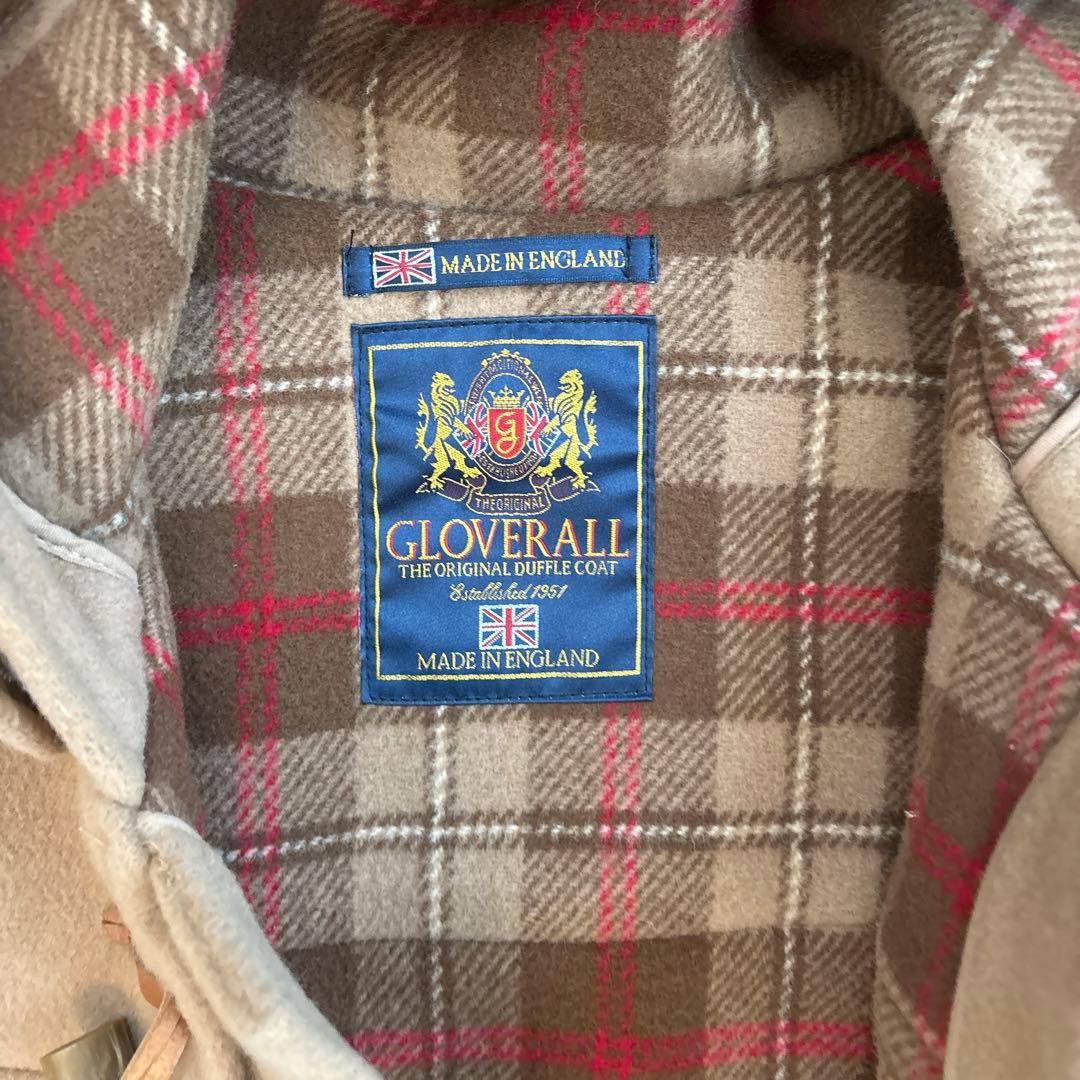 美品 グローバーオール ダッフルコート 英国製 チェック ウール US 44