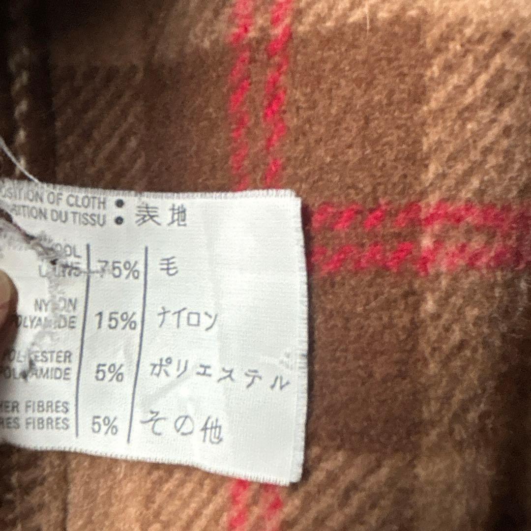 美品 グローバーオール ダッフルコート 英国製 チェック ウール US 44