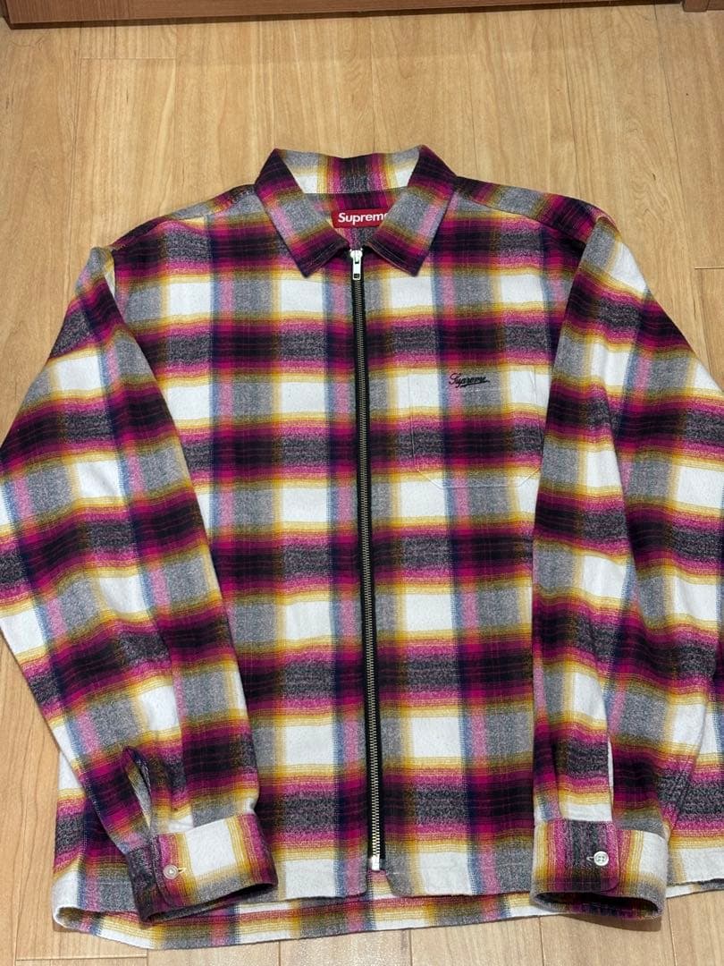 トップス Supreme Shadow Plaid Flannel ZipUp Shirt