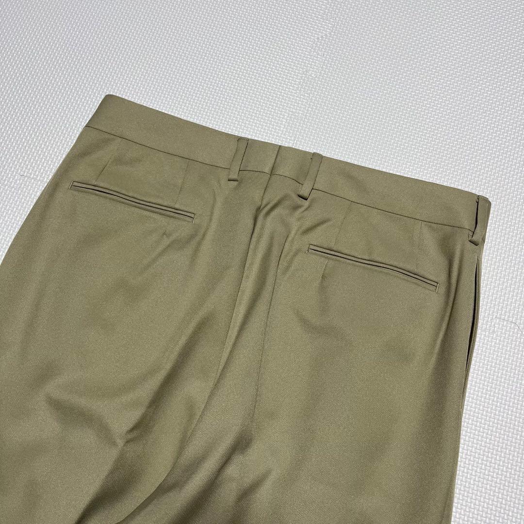 美品 NEAT ニート 2タックスラックス ライトグリーン 50 ポリエステル綿