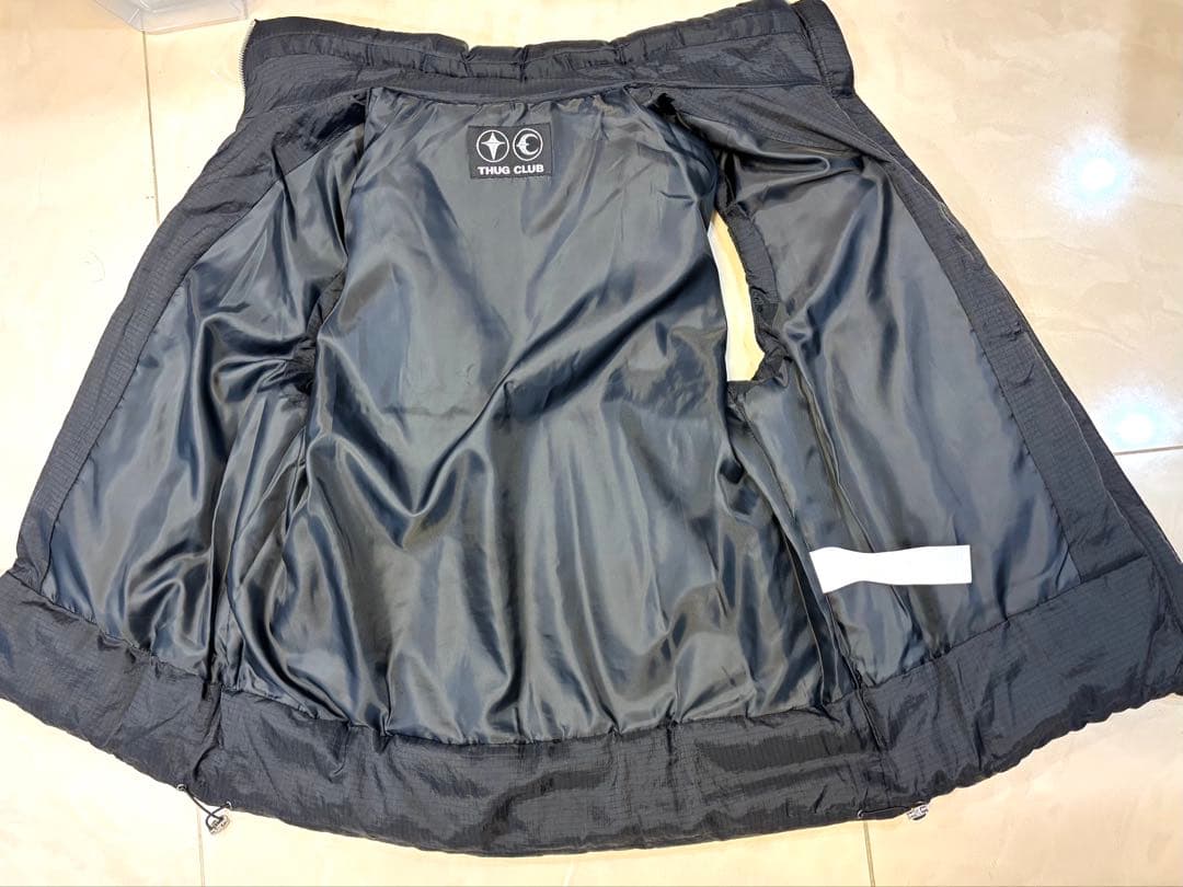 【超美品】THUG CLUB ナイロンダウンベスト ブラック