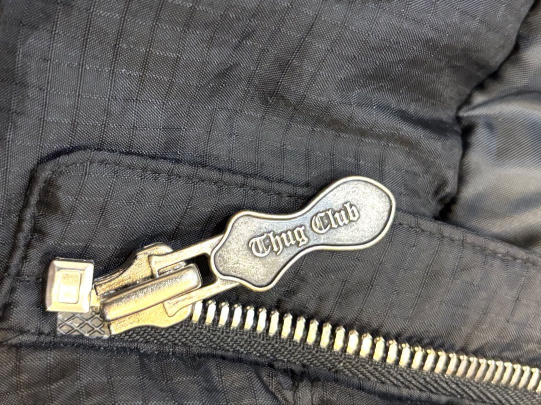 【超美品】THUG CLUB ナイロンダウンベスト ブラック