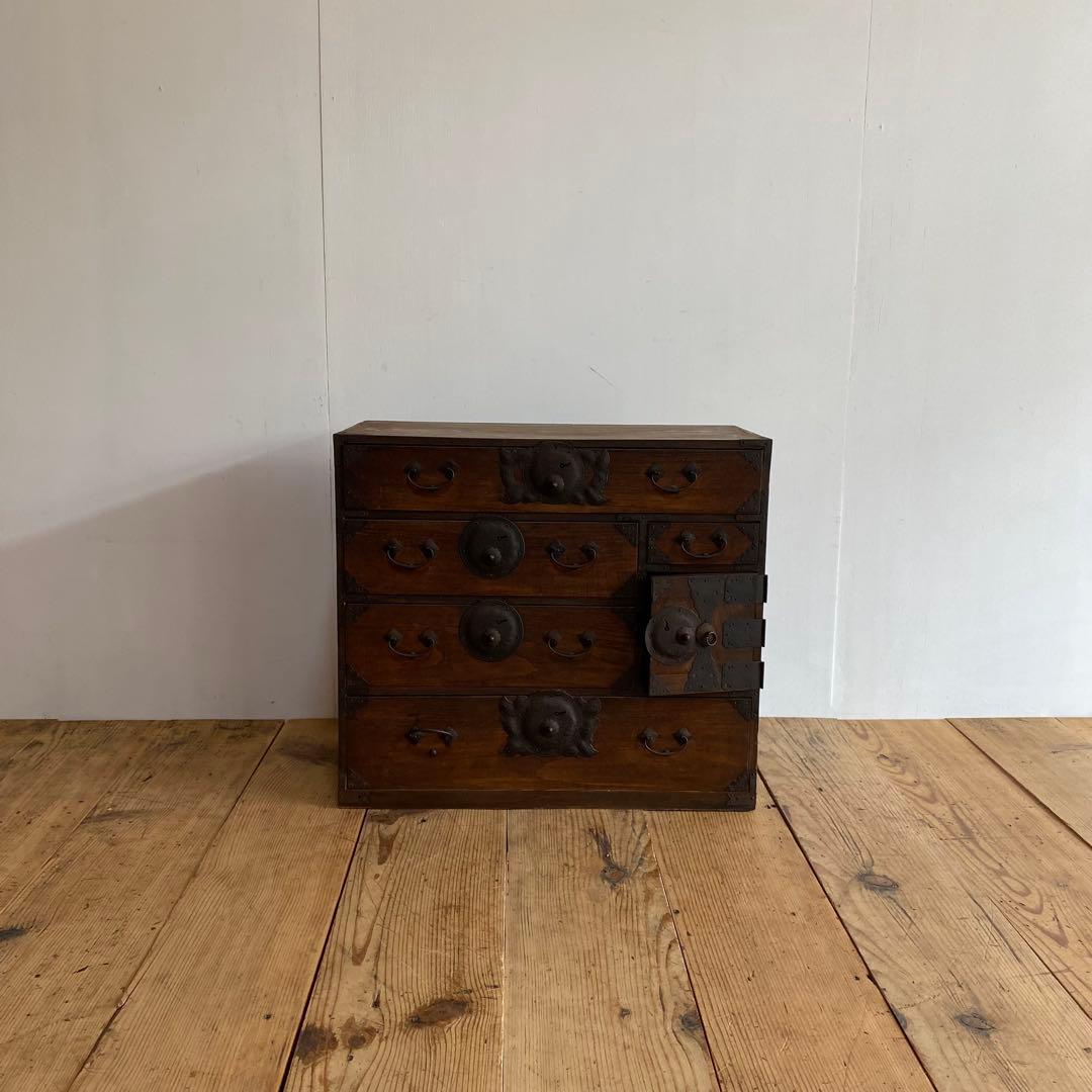 アンティーク 茶箪笥 小箪笥 チェスト 無垢材 z981