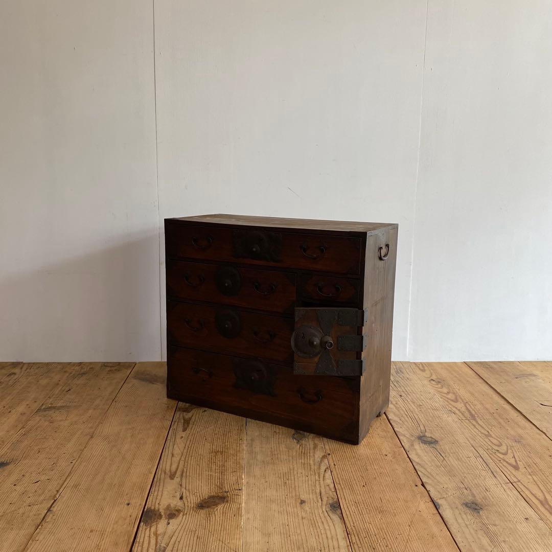 アンティーク 茶箪笥 小箪笥 チェスト 無垢材 z981