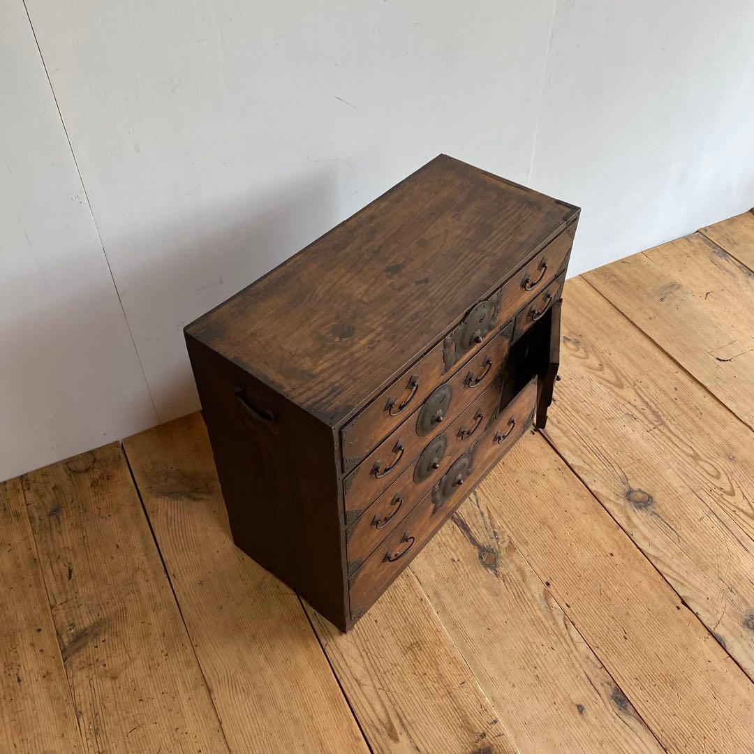 アンティーク 茶箪笥 小箪笥 チェスト 無垢材 z981