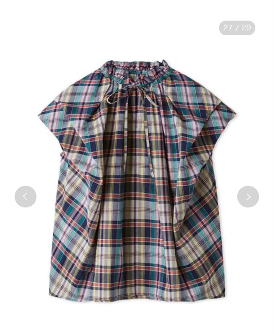 Mila Owen チェック柄 ノースリーブチュニック